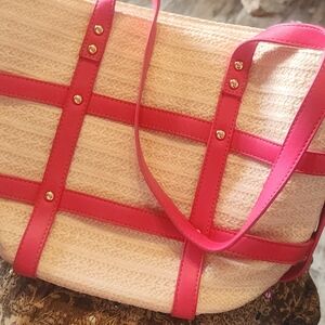 Stylish Pink and Cream Women's Bag